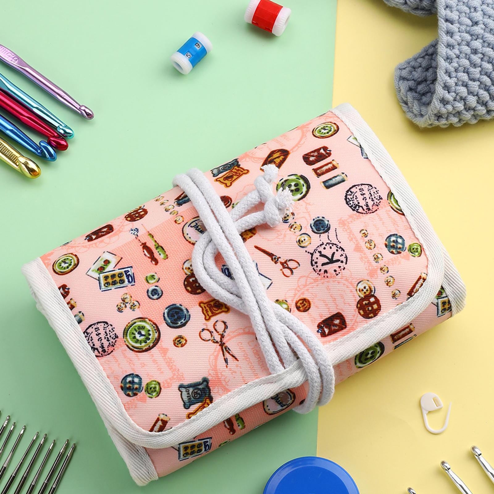 Crochet Hook Case Roll Up Bag Holder Foldable Knitting Storage Bag Crochet Hooks