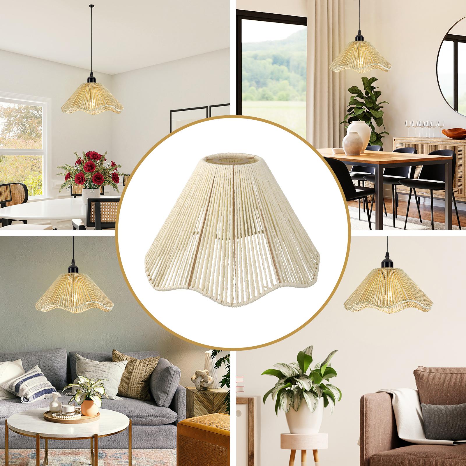 Rustic Handmade Woven Rope Lamp Shade DIY Lighting Accessories
