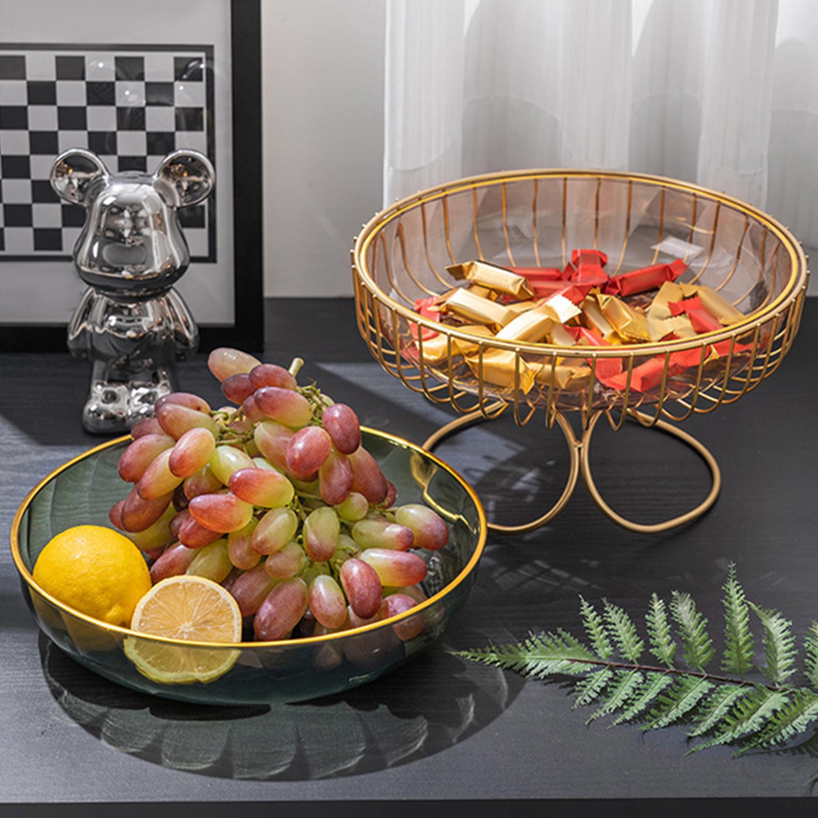 Metal Wire Fruit Bowl Home Decor Removable Fruit Tray Table Centerpiece Fruit
